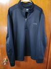 Men's XL Callaway Golf Black Fleece Lined 1/4 Zip Long Sleeve Pullover