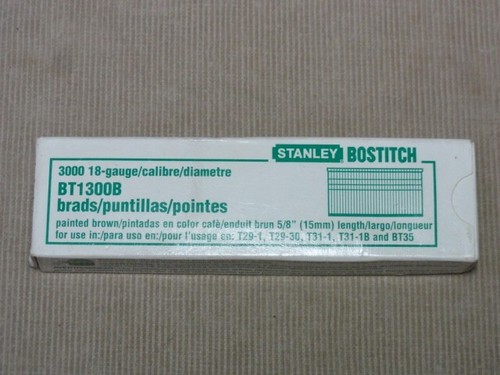 Caja Stanley Bostitch de 3000 uñas de palo calibre 18 cabeza de Brad 5/8" marrón BT1300B - Imagen 5 de 6
