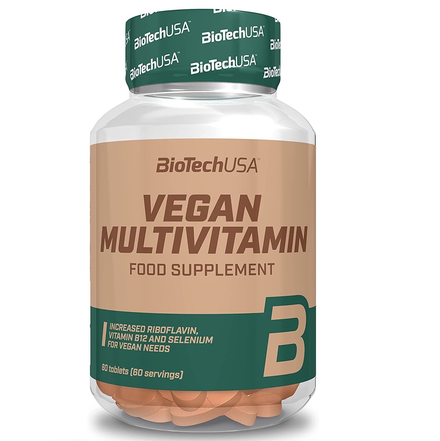 BioTech USA Vegan Multivitamin Biotin Calcium Magnesium Vitamin B6 Iron 60 tabs