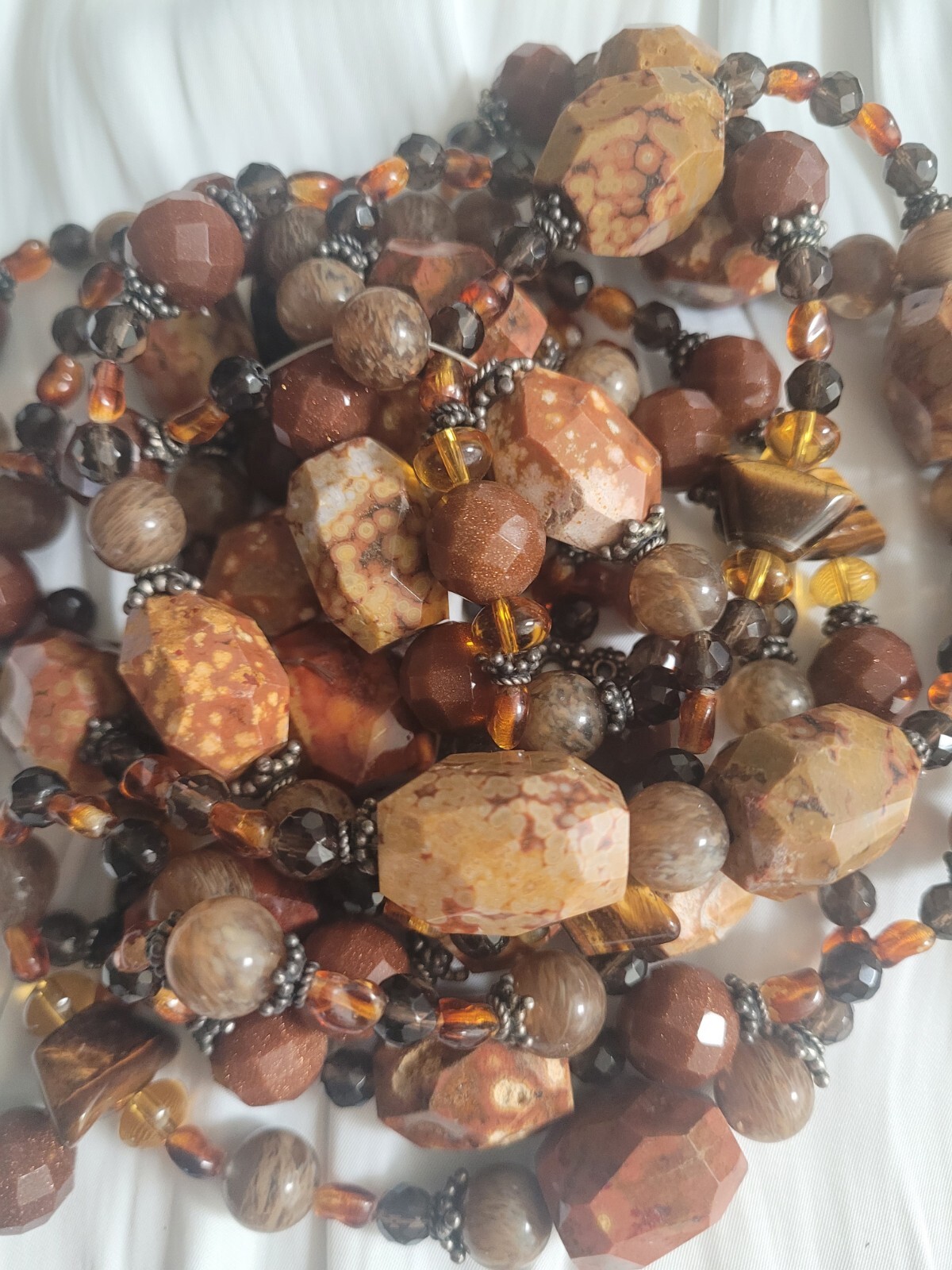 Custom Made Statement Natural Gemstone Necklace - image 3