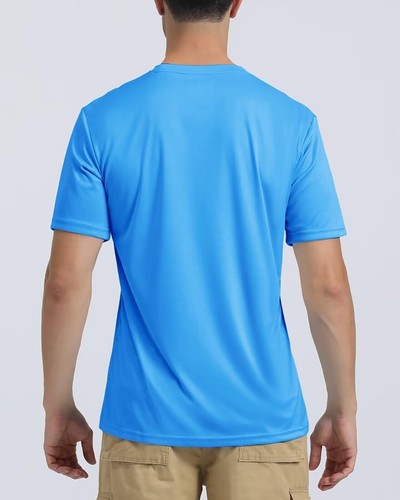 UPF50+ Men's UV Shirts Short Sleeve Quick Dry Performance Gym Workout Athletic T - Picture 53 of 139