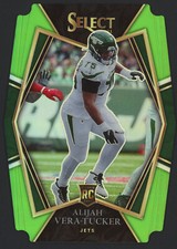 2021 Panini Select #186 Alijah Vera-Tucker /349 Green Premier Level Jets RC Die