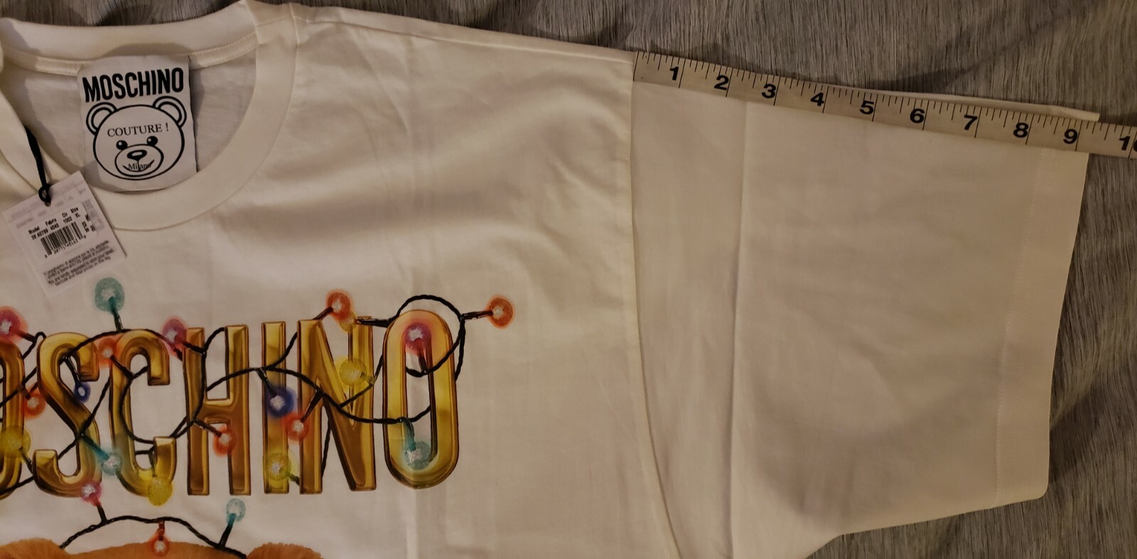 NWT Moschino Teddy Christmas Lights Limited Campaign 2018 white XL100%AUTHENTIC 