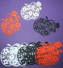   5 floral PUMPKIN cardstock paper die cut embellishments