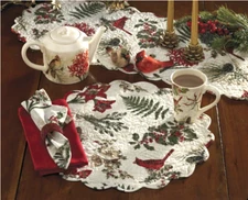Park Designs Nature Sings Quilted Placemats ~~ Set of 4 ~~ Holiday Must-Have