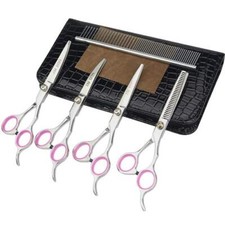 6in Professional Dog Grooming Scissors Set Cutting Curved  Thinning Shears