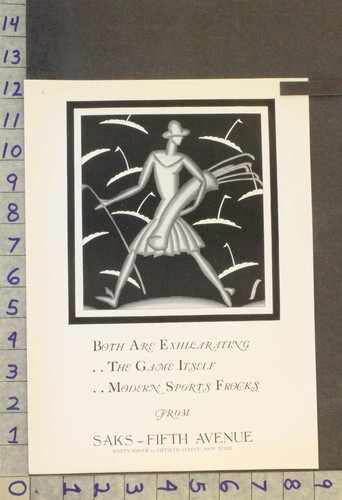 1927 FASHION WOMEN SPORTSWEAR GOLF FROCK SAKS FIFTH AVENUE DARCY ART DECO ADWW71