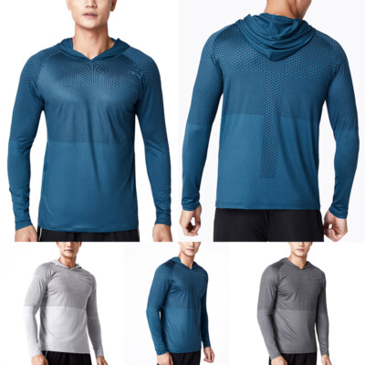 Upf 50+ Herren Langarm Sun Skin Protect T-Shirts Outdoor Angeln Hoodies Top a