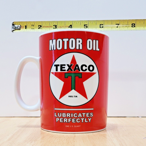Texaco Moter Oil One Quart Jumbo Coffee Mug Open Roads Brand Chevron Advertising - Picture 4 of 15