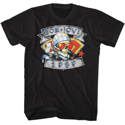 Bon Jovi T-Shirt 1989 Skull Man Tour New Jersey Classic 80s Rock