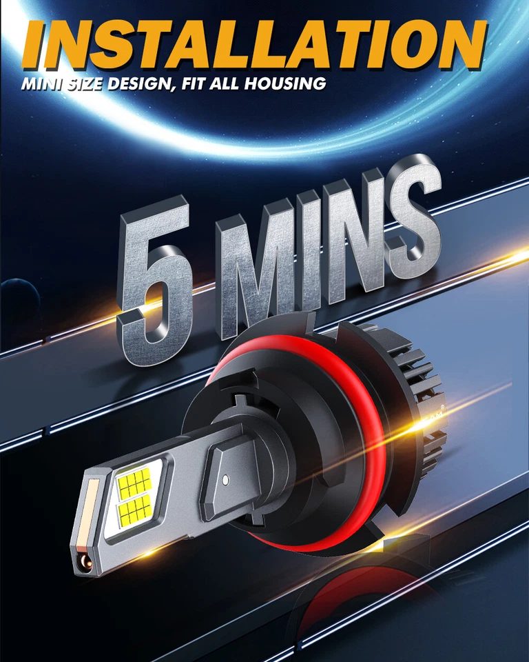 Светодиодная фара для Ford ECONOLINE E150-E450 1995-2007 AUXBEAM Canbus 9007 Hi-Lo - Изображение 4 из 4