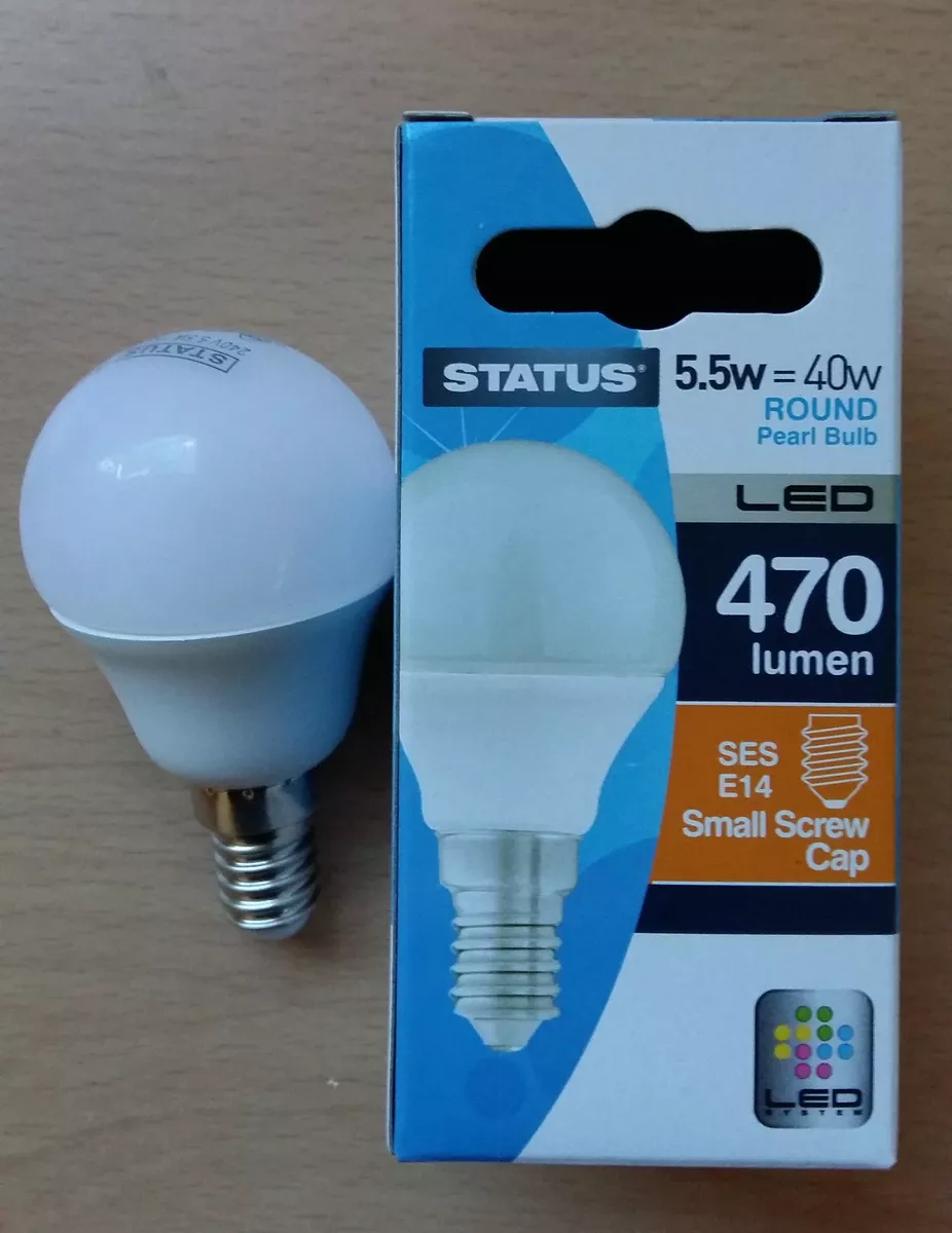 5.5w LED Round Bulb Lamp SES Small Screw In E14 Pearl Warm White 2 4 10 40w