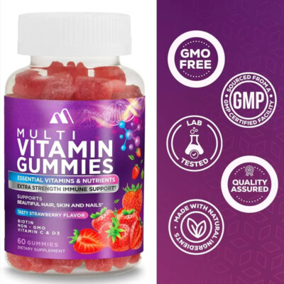 Multiple Vitamins Gummies, Suitable for Both Men and Women 60 Gummies