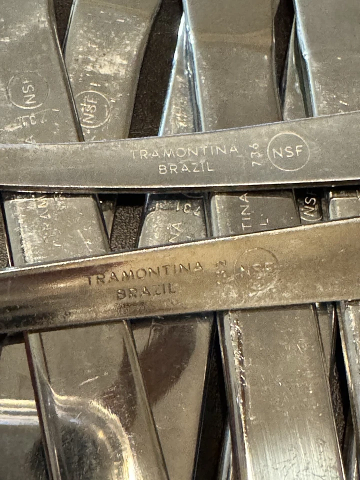 TRAMONTINA Brasilien Edelstahl Besteck NSF 731 732 736 50 Teile Gabel Löffel Messer #2 - Bild 2 von 4