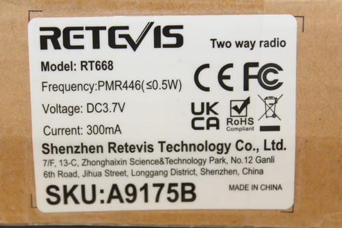 Retevis Two Way Radio RT668 Walkie Talkie Neu Rechnung MwSt - Zdjęcie 3 z 3