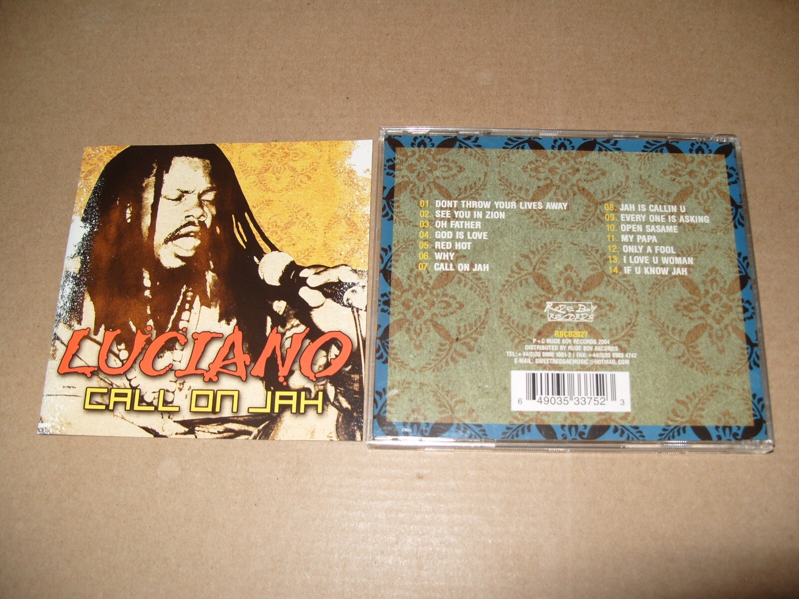 Luciano - Call on Jah (2004) CD + INLAYS EXCELLENT + CONDITION
