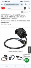 3M Peltor Push-To-Talk PTT Adapter Military Radio FL5601-02 6-Pin
