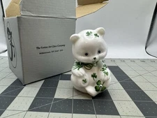 FENTON Shamrock Bear "Irish Treasures Collection" ~ Hand Painted & Signed RARE