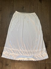 Dixie Belle White Nylon Half Slip Large Lace Lightweight Solid Satin