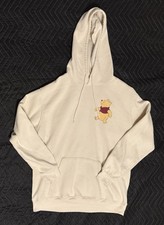 Disney Winnie the Pooh Hoodie Youth L Cream Authentic Tigger Eeyore Piglet Patch