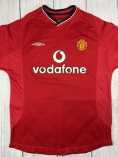 VGC! VTG UMBRO Manchester United Home Football Soccer Jersey Vodafone Sz Medium