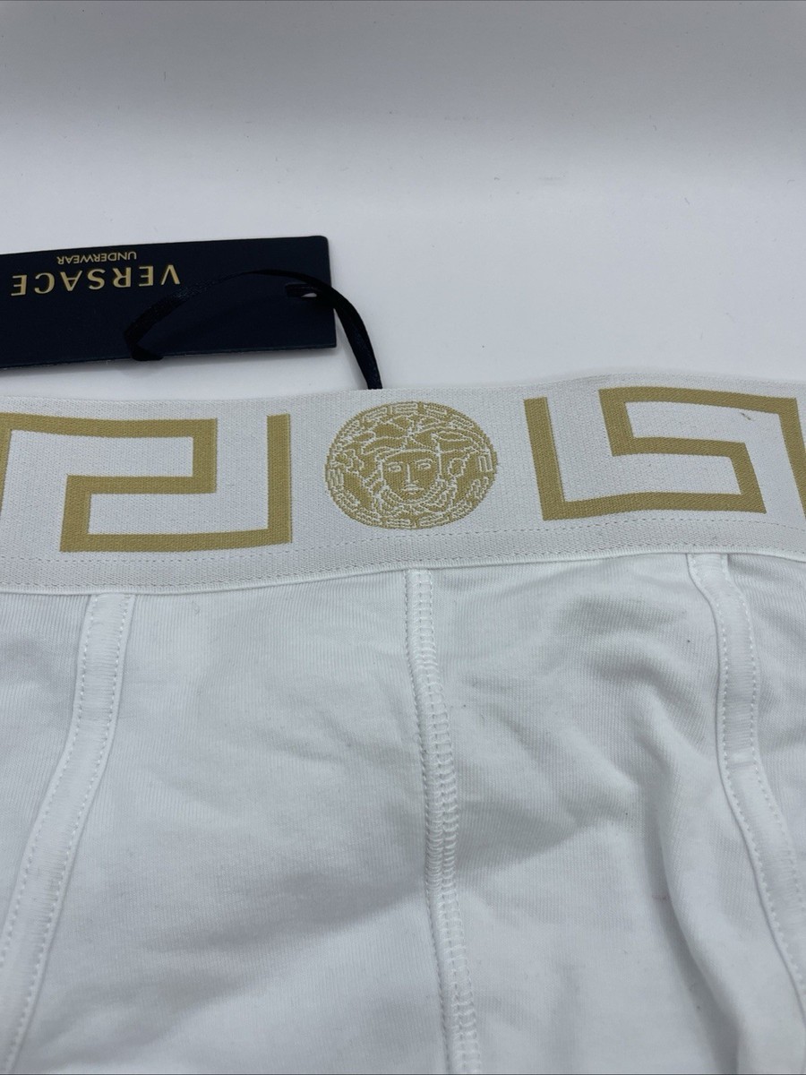 Versace Underwear Men's White/Gold Low Rise SlipVersace Sz 8 (US