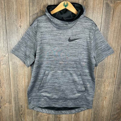 Nike Spotlight Basketball Hoodie Short Sleeve Athletic Gray Mens Size Large