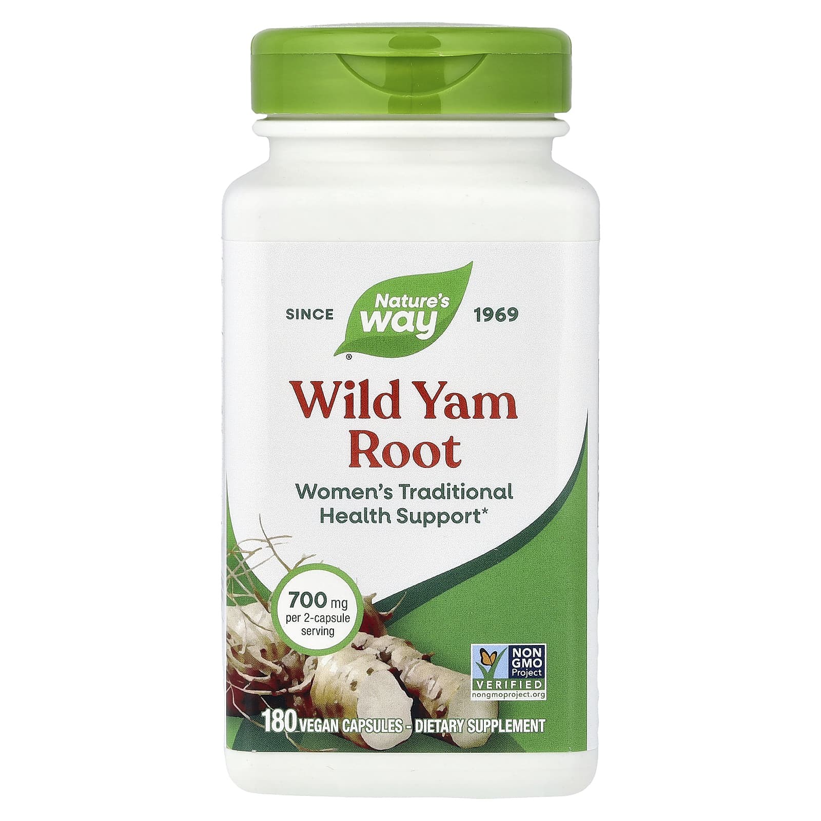 Nature's Way, Wild Yam Root, 700 mg, 180 Vegan Capsules (350 mg Per Capsule)