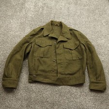 Vintage British Army Jacket Mens 19 1961 Khaki Wool Battle Dress Military biker