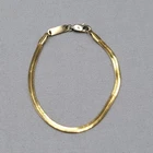 Vintage Stainless Steel Herringbone Chain Bracelet Gold tone