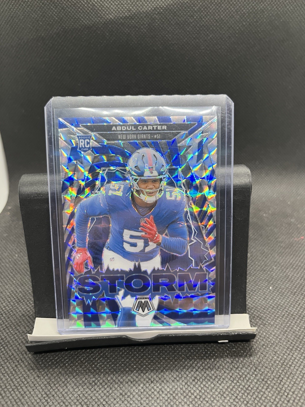 2025 Panini Mosaic Abdul Carter Storm Blue Mosaic /99 SP RC New York Giants