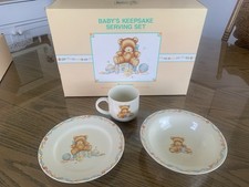 HALLMARK CARDS Baby's Keepsake Porcelain Serving Set Bowl Plate Mug Opened Box