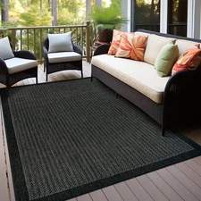 Rugshop Outdoor Carpet Bordered Weather Resistant Reversible Indoor/Outdoor Rugs