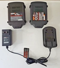(2) WORX 20V & 18V 2.0AH Batteries with Charger Lot
