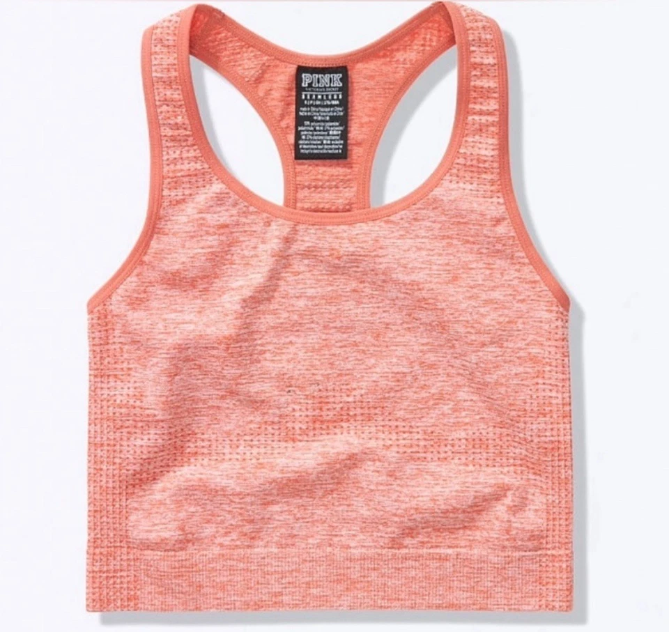 TANQUE RECORTADO DE ENTRENAMIENTO SIN COSTURAS ROSA VICTORIA'S SECRET GRANDE 12-14 Foto 2 de 4