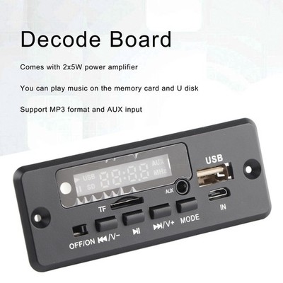 Decode Board 12V 02EA MP3 Decode Board With AUX In USB Port Support Memory Card