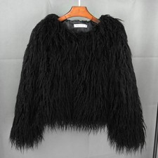 Womens Shaggy Faux Fur Fleece Coat Winter Warm Jacket Cardigan Outwear PLUS SIZE