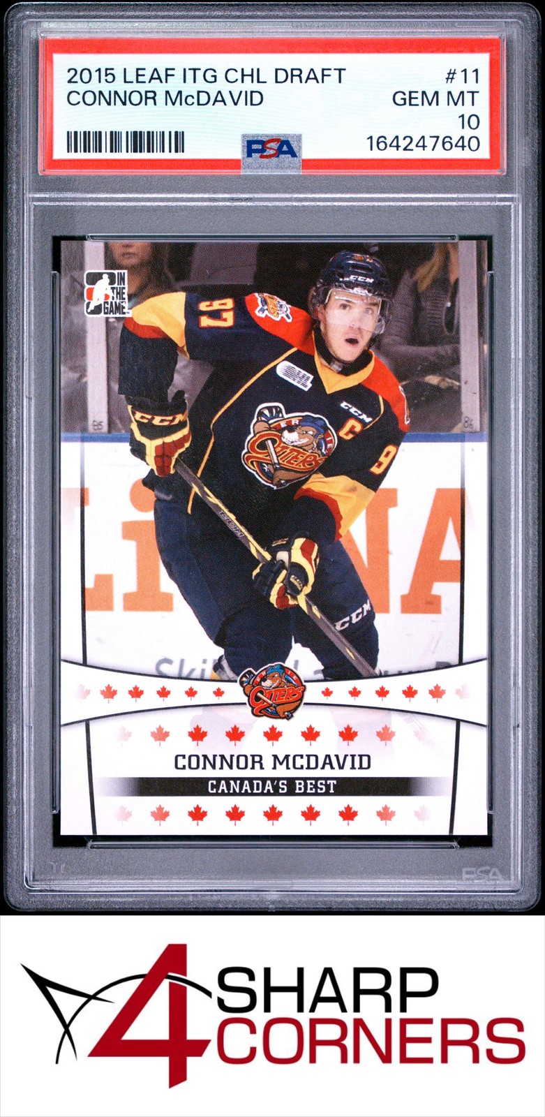 2015 LEAF IN THE GAME CHL DRAFT #11 CONNOR McDAVID RC PSA 10
