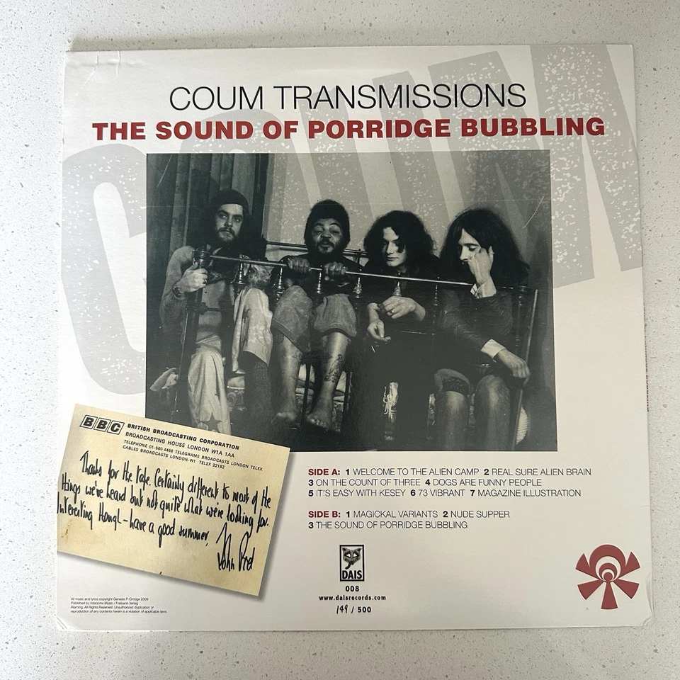 COUM TRANSMISSIONS The Sound Of Porridge Bubbling Vinyl Rare Genesis P Orridge - Image 2 of 4
