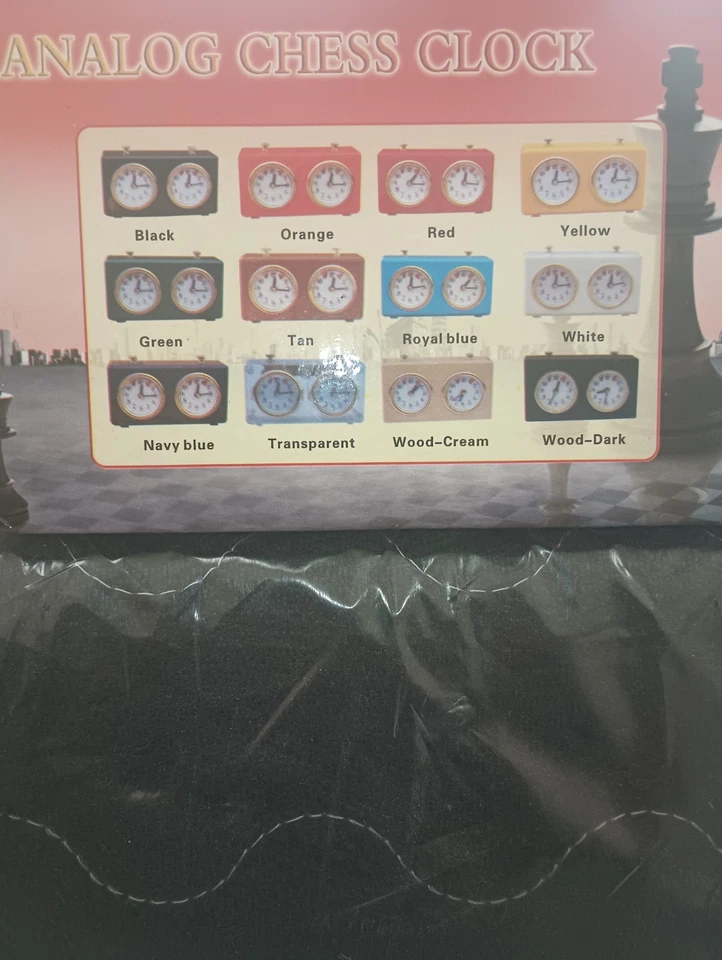 Wind-Up Analog Chess Clock – Dual Mechanical Timer, Battery-Free, Black - Image 2 of 2