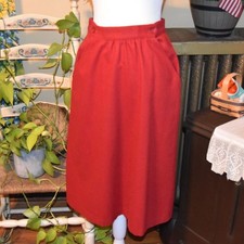 Vintage 1970s Russ Toggs Wool Skirt RTII Red Size Small 26'' Waist