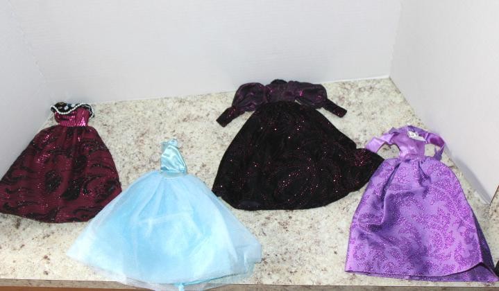 PRE-OWNED 4 Evening Gowns Lot for Barbie or 11 1/2" Dolls
