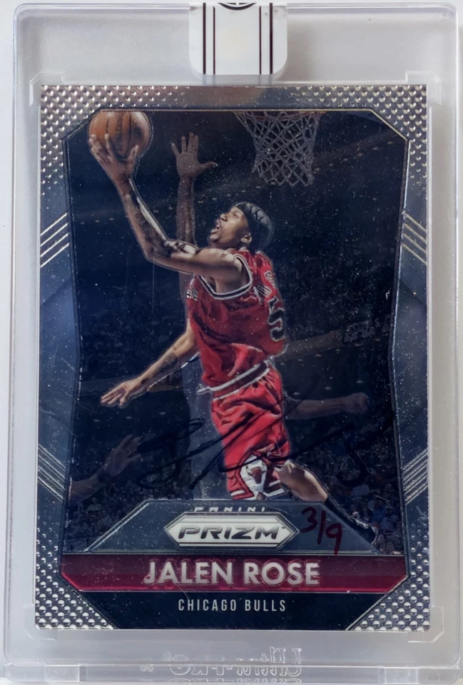 2015-16 Replay Jalen Rose recompra 3/9 auto firmado duro 2015 Panini Prizm #280 Foto 3 de 4