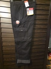 Wrangler Mens Fleece Lined Relaxed Fit Cargo Black Cotton Pants Size 32x32 NWT