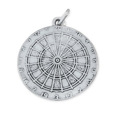 Dart Board Dartboard Game Dartist Darts 925 Solid Sterling Silver Charm Pendant