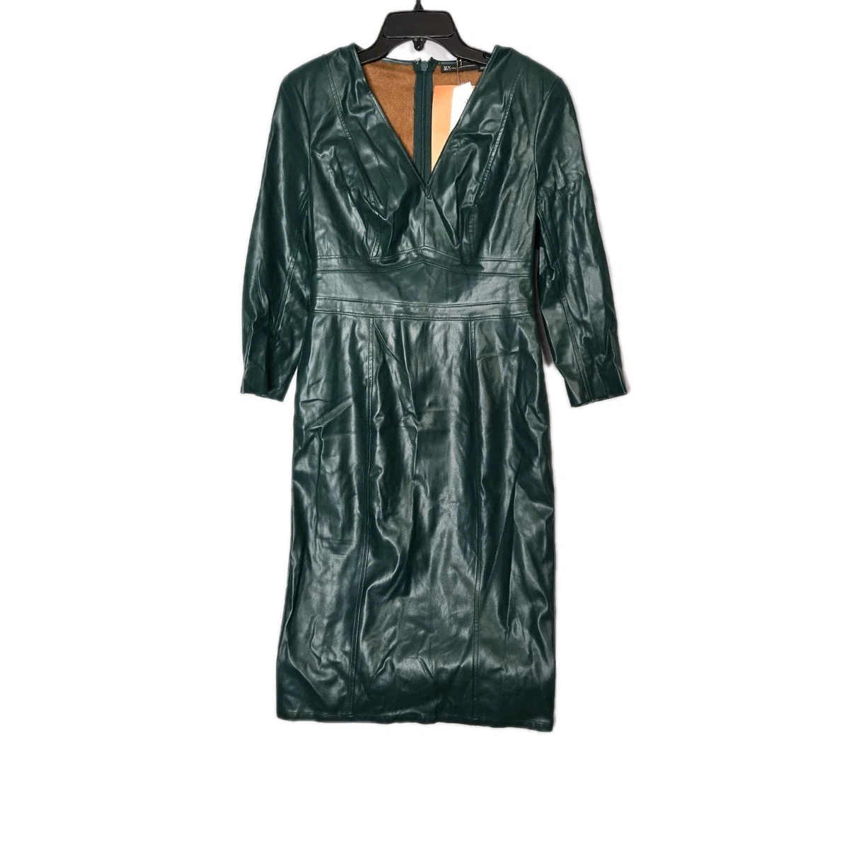 slim fit dress slacks Dark Hunter Green Leather Manon Dress main image 1