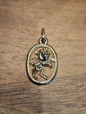 VINTAGE GOLD TONE  ROARING LEO STAR SIGN LION - FOB CHARM PENDANT BRACELET
