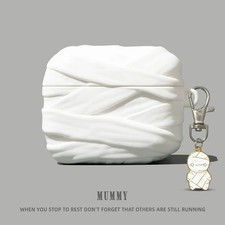 Cool 3D Mummy Cartoon Case for AirPods Pro 2 3 4 Silicone Earphone Cover Pendant