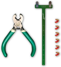 Archery Bow String Nocking Points Set &ndash; T Square Ruler, Nock Pliers with 6 Brass