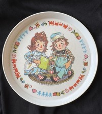 Oneida Deluxe Vintage Children's Plate Raggedy Ann  Andy 1969 Pre-owned
